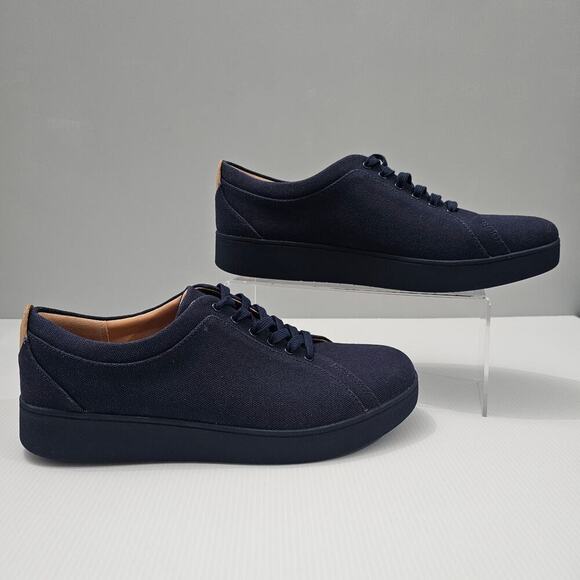 NEW Fitflop Rally Sneaker Trainer Casual Midnight Navy Canvas Size 11 - Picture 3 of 14